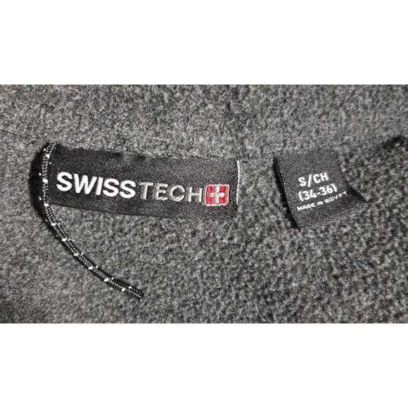 Swiss Tech Black Softshell Jacket S/CH 34-36 With Zipper Pockets & Fleece Lining - Picture 2 of 8